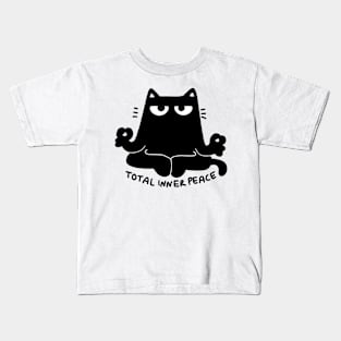 Total inner peace meditating cat Kids T-Shirt